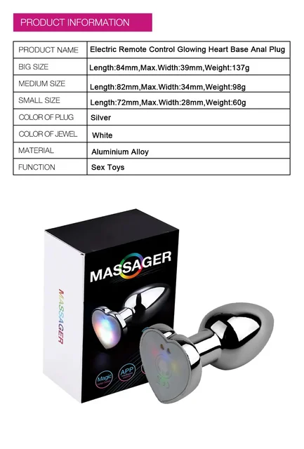 Heart Shaped Light Up Anal Plug T-N-T AfterDark Heart Shaped Light Up Anal Plug T-N-T AfterDark